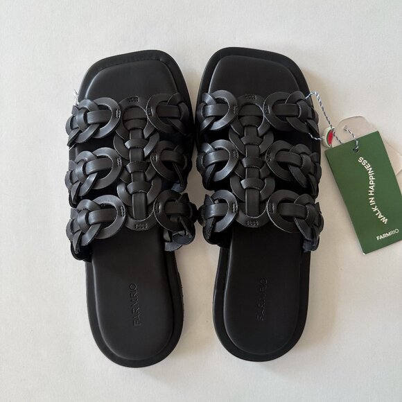 FARM Rio Shoes - FARM Rio Black Circles Flat Sandal US 9 EU 40 New With Tags